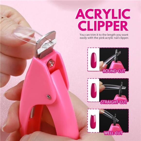 600 Pcs Clear Coffin Nail Tips, Acrylic Nail Kit, Clear Press On Nails, Long - Picture 4 of 7